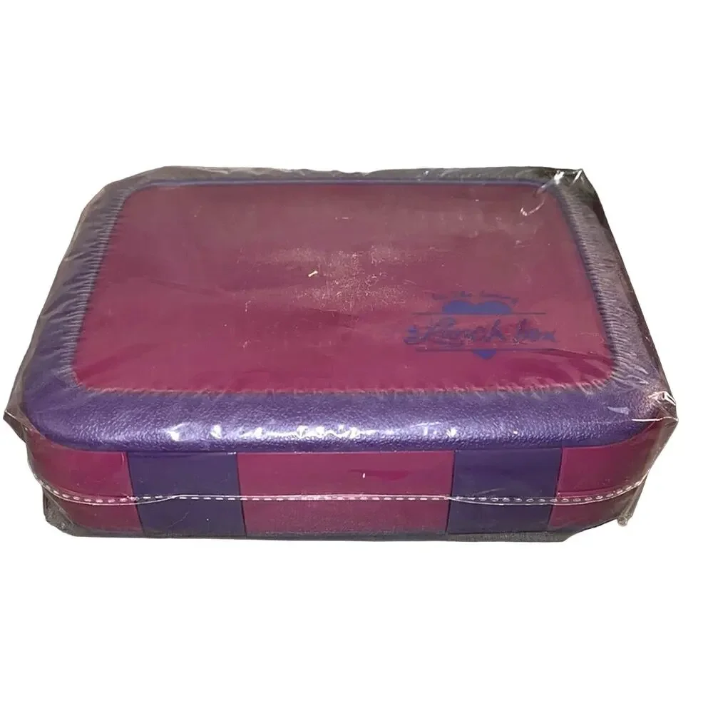 NWOT NWOB Bento Lunch Box Leakproof Purple 3 Compartments BPA-Free w/ Spork
